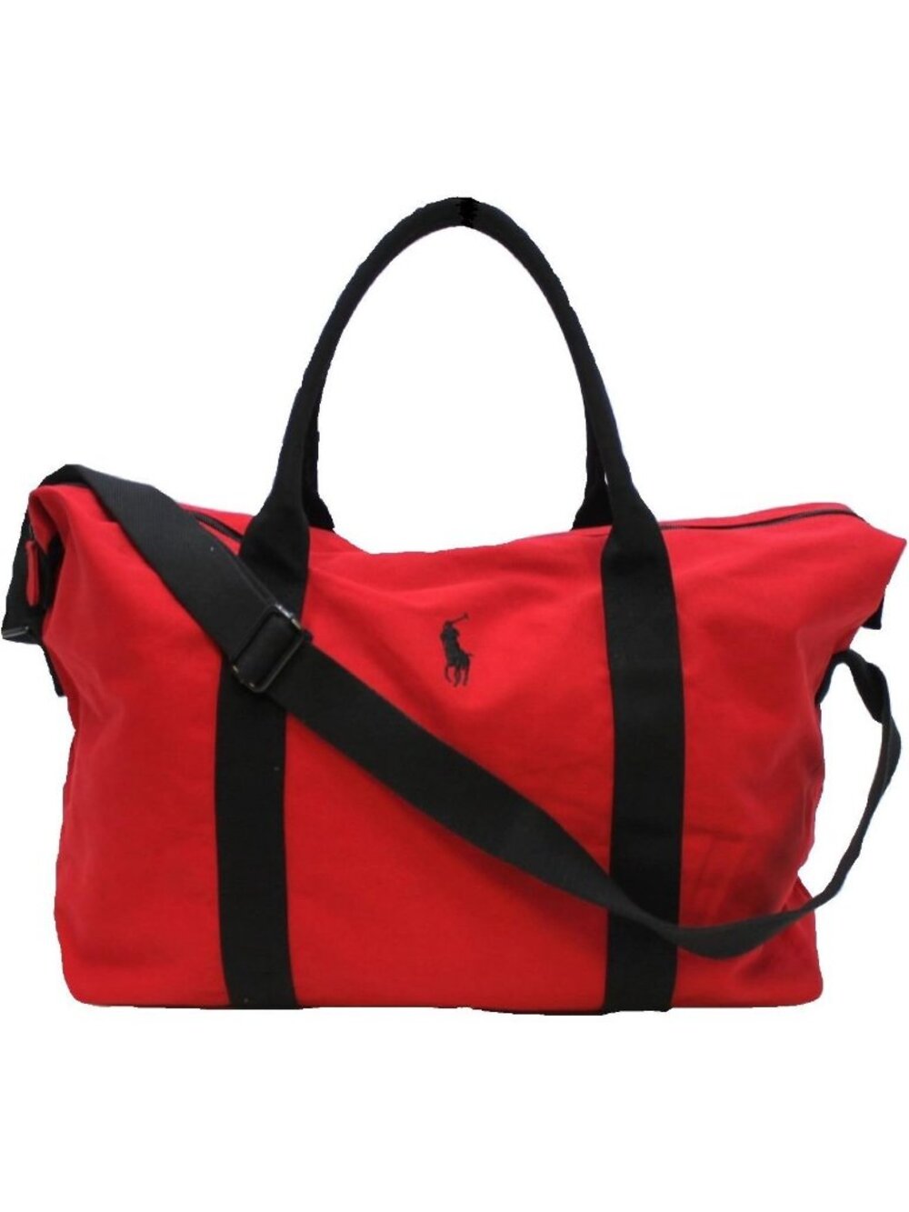 Polo Ralph Lauren Duffle Bag Red Black Pony Travel Gym Overnight